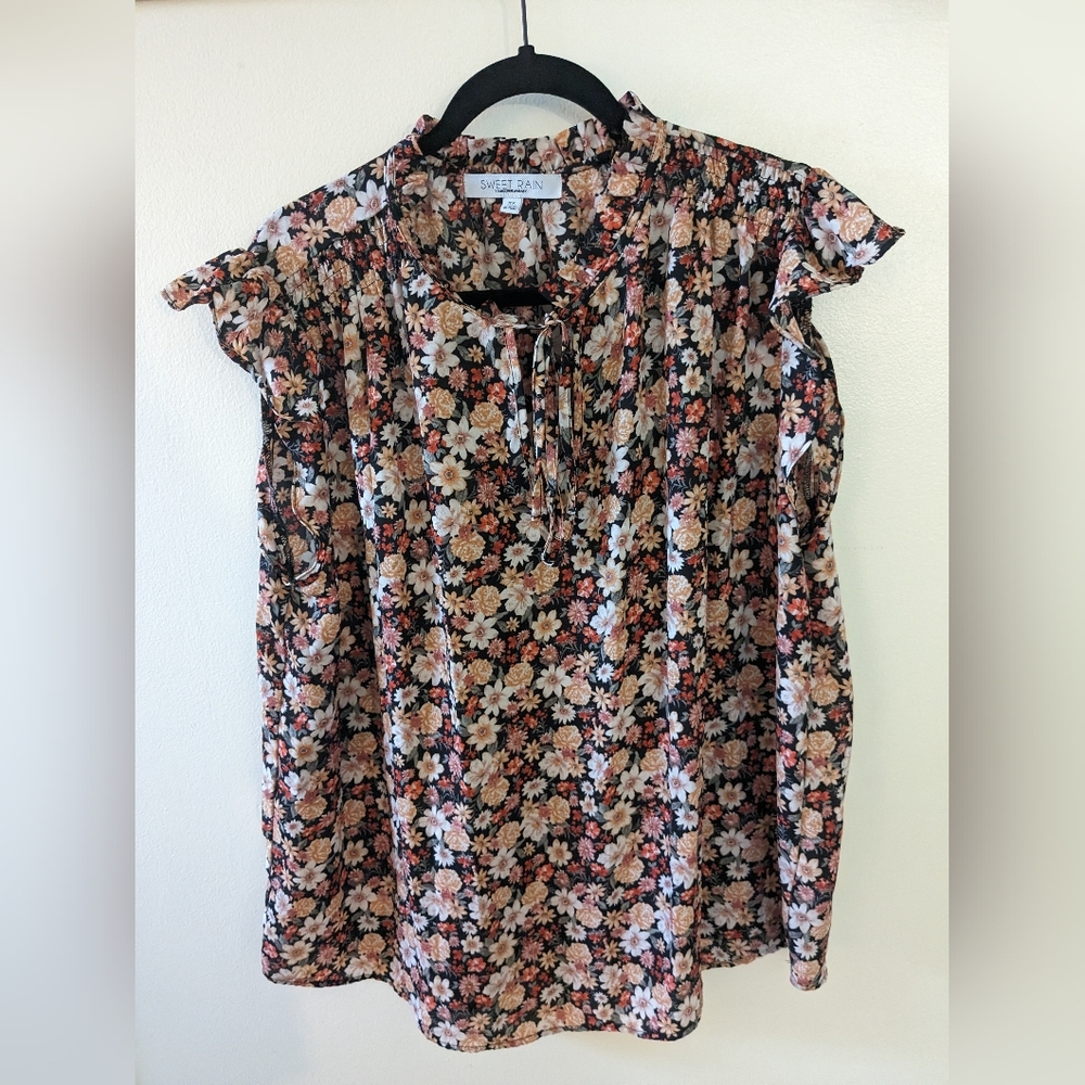 Sweet Rain Floral Blouse, size 2X